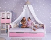 Masivní dětská postel Benjamin Bubbles 90x200cm s nebesy a úložným prostorem