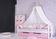 Masivní dětská postel Benjamin Bubbles 90x200cm s nebesy a přistýlkou