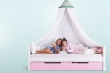 Masivní dětská postel Benjamin Bubbles 90x200cm s nebesy a přistýlkou