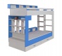 Patrová postel s úložným prostorem Adéla - jasan/modrá