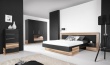 Manželská postel  Reno 160x200cm - ořech baltimore/černý lux