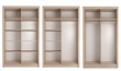 Šatní skříň Lisbeth I s posuvnými dveřmi a zrcadlem - dub sonoma - varianty uspořádání