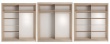 Šatní skříň Lisbeth II s posuvnými dveřmi a zrcadlem - dub sonoma - varianty uspořádání