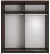 Šatní skříň Lisbeth II s posuvnými dveřmi a zrcadlem - čokoláda/wenge v základním provedení