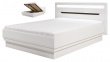 Moderní postel Irma 140x200cm s úložným prostorem - bílá / wenge