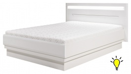 Manželská postel Irma 160x200cm s osvětlením - bílá
