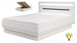 Manželská postel Irma 160x200cm s úložným prostorem a osvětlením - bílá/wenge