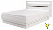 Manželská postel Irma 160x200cm s osvětlením - bílá/wenge