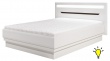 Manželská postel Irma 180x200cm s osvětlením - bílá / wenge