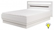 Moderní postel Irma 140x200cm s osvětlením - bílá / wenge
