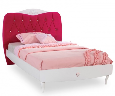 Studentská postel 120x200cm Rosie - bílá / rubínová