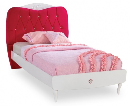Dětská postel Rosie 100x200cm - bílá / rubínová