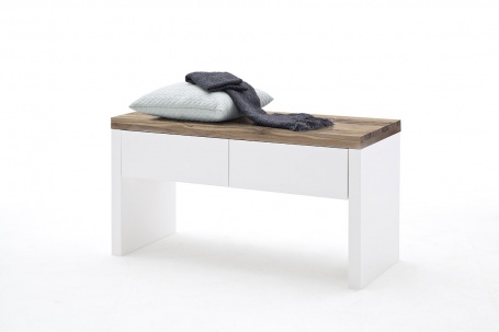 Moderní šatní lavice ROMINA - masiv/bílá