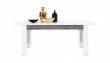 Jídelní stůl s rozkládáním Brando - bílá / beton - rozložený