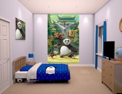 Dětská tapeta na zeď 6-ti dílná - Kung Fu Panda