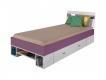 Dětská postel Delbert 90x200cm - borovice/fialová