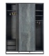 Šatní skříň s posuvnými dveřmi Nebula - šedá / černá