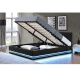 Manželská postel s LED osvětlením BIRGET  NEW 160x200cm - černá