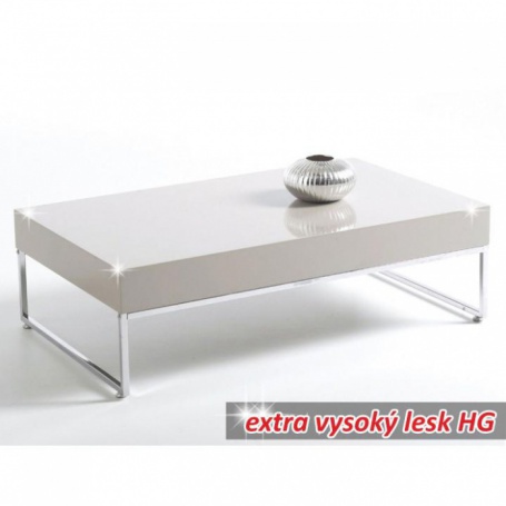 Konferenční stolek Lotti - chrom/bílý lesk