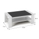 Konferenční stolek, DTD laminovaná / ABS hrany, Bílá / černá, BAKER