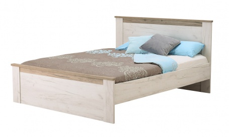 Manželská postel Henry 160x200cm - dub bílý/dub šedý