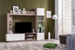 Obývací stěna s osvětlením Sarun - dub šedý/bílá