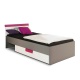 Dětská postel Lobete 90x200cm - šedá/bílá/fialová