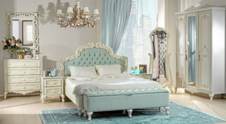 Luxusní ložnice Margaret - krémová/zelená