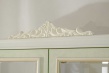 Třídveřová šatní skříň se zrcadlem Margaret - alabastr/zelená