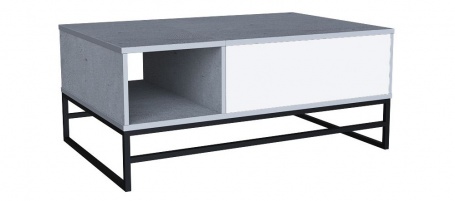 Konferenční stolek Logan - dub šedý/bílý lesk