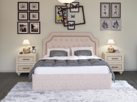 Čalouněná postel s roštem Ronny 160x200cm - béžová