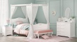 Rustikální bílá postel 100x200cm Ballerina - doplněná o nebesa