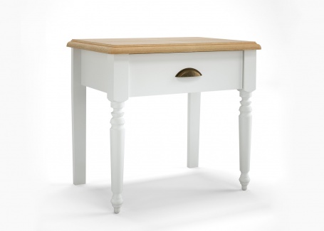 Noční stolek Belinda - bílá/dub masiv
