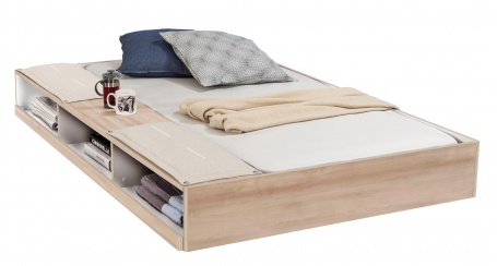 Zásuvka 90x190cm s úložným prostorem k posteli Veronica - dub světlý/bílá