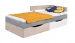 Dětská postel Omega 90x200cm s úložným prostorem – bílá/dub/beton