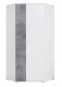 Rohová šatní skříň Omega – bílá/beton