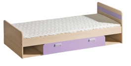 Dětská postel 195x80cm s úložným prostorem Melisa - jasan/fialová