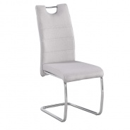 Jídelní židle, béžová látka, světlé šití / chrom, ABIRA NEW