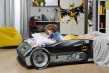 Dětská postel auto Hero 90x200cm - bílá/černá/žlutá