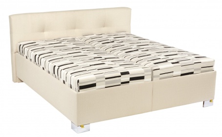 Čalouněná postel IZIDORA v látce AM/DV a matraci Lyra