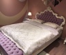 Manželská postel s roštem Comtesa 160x200 - alabastr/fialová