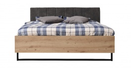 Manželská postel Nathan 160x200cm - dub artisan/černá