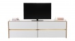 Televizní stolek s osvětlením Embra - dub artisan/bílý lesk
