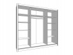Šatní skříň s posuvnými dveřmi a zrcadlem Debby 245 - dub šedý
