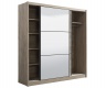 Šatní skříň s posuvnými dveřmi a zrcadlem Debby 215 - dub šedý