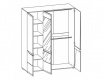 Šatní skříň LIONEL 3D - dub sonoma truflový/bílý lesk
