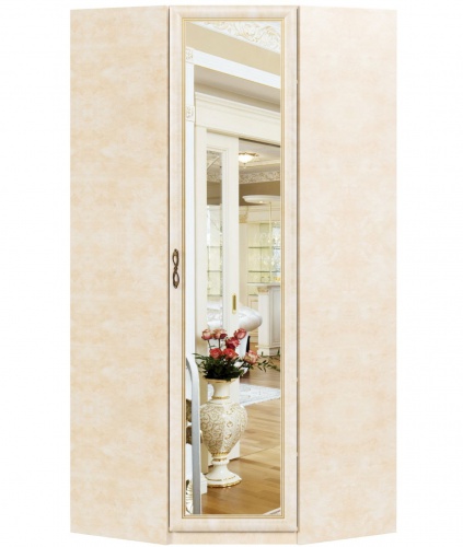 Rohová skříň do ložnice Sofia se zrcadlovými dveřmi 