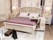 Manželská postel 140x200cm Sofia s ornamentálním čelem, úl. boxem a výklop. roštem - v prostoru