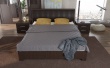 Manželská postel TOKIO 160x200cm - wenge/ekokůže hnědá