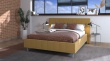 Manželská postel 160x200cm Camilla – žlutá/šedé nohy